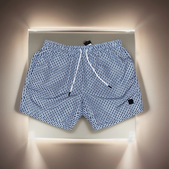 HUGO BOSS Men Vibe W/Unique Intricate Pattern Quick Dry Mesh Lining Swim Trunks - Picture 2 of 16